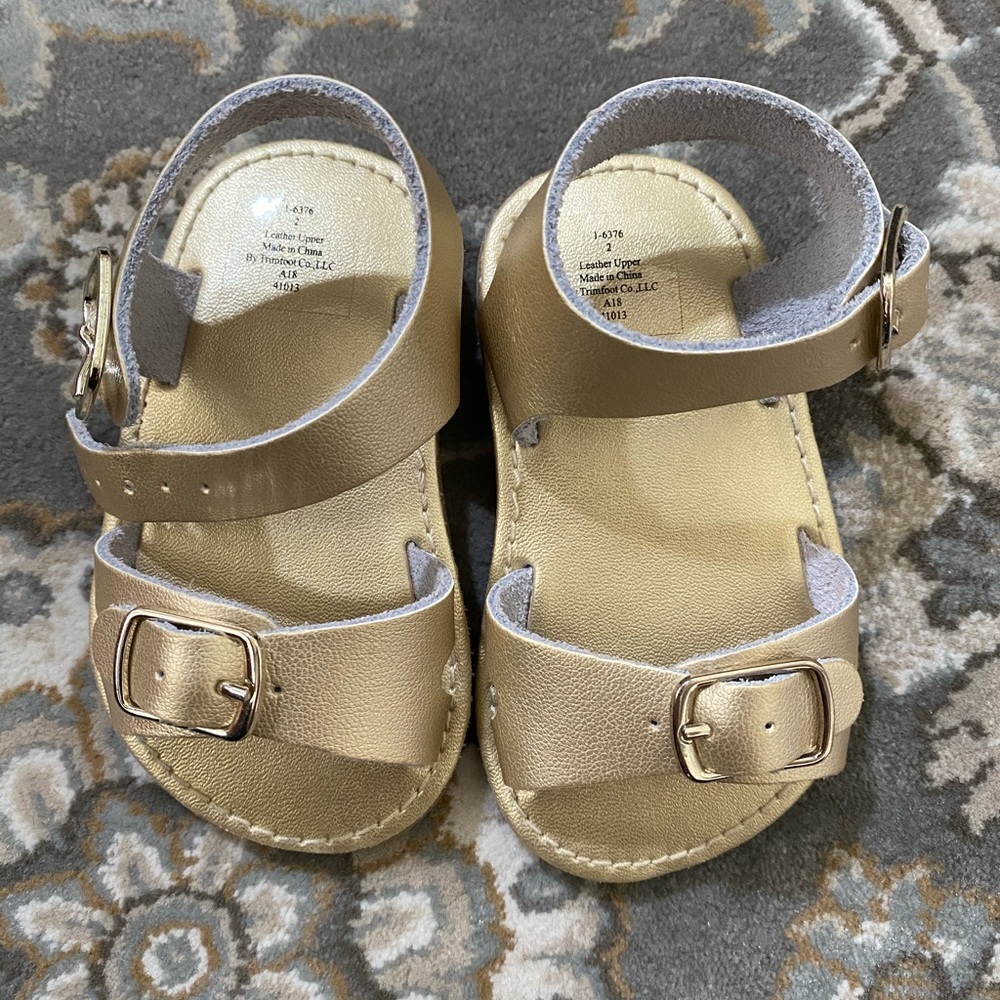 Baby Deer gold sandals size 2
